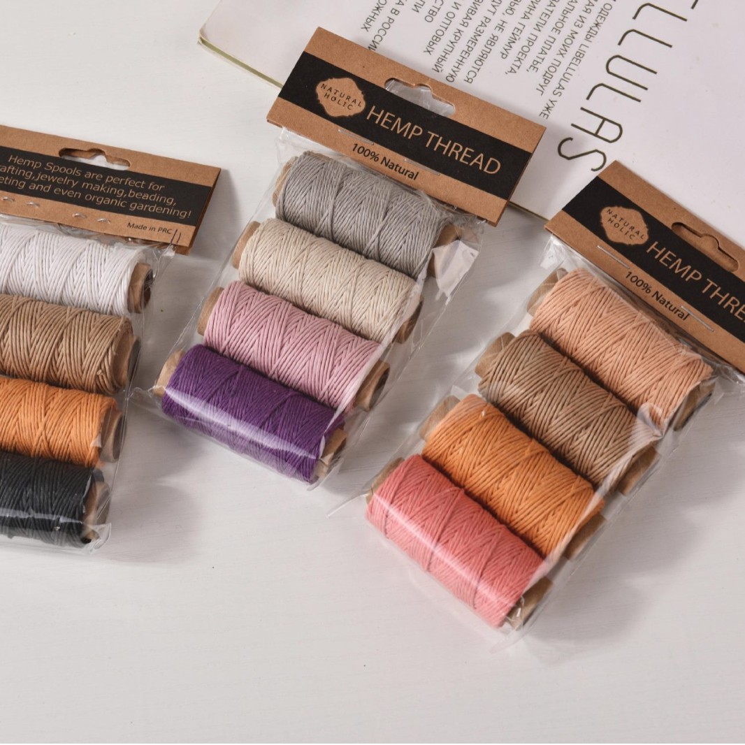 Sewing Thread In Textile - 4 قطع من خيوط القنب المشمعة