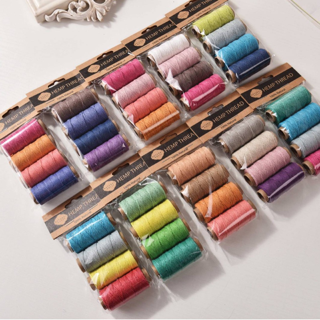 4 قطع من خيوط القنب المشمعة ال - مراجعة Sewing Thread In Textile وسعره